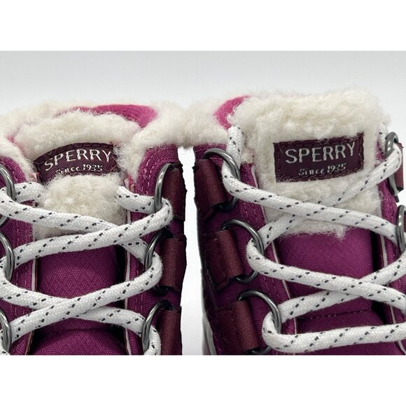 Sperry Kids Size 13 Duck Boots Gray & Pink Faux Fur Lined Waterproof Winter - Picture 9 of 9